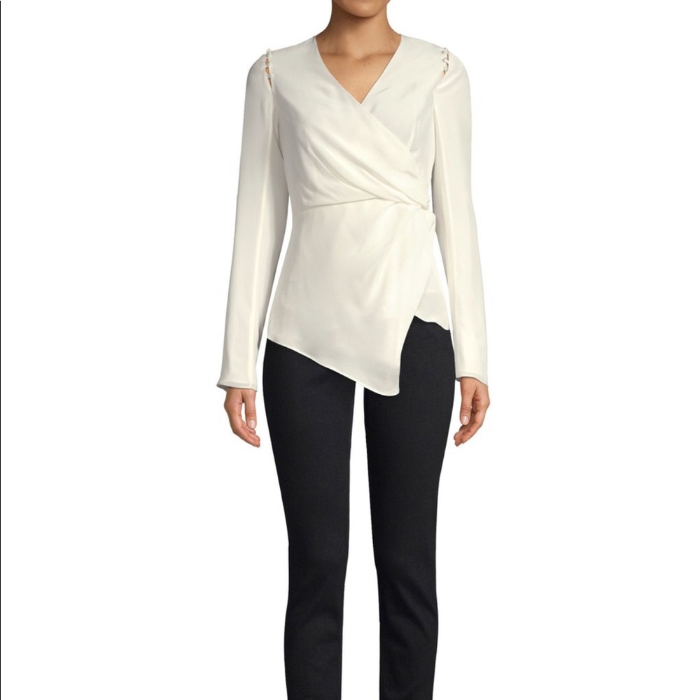 AMUR Joanna silk blouse small white top